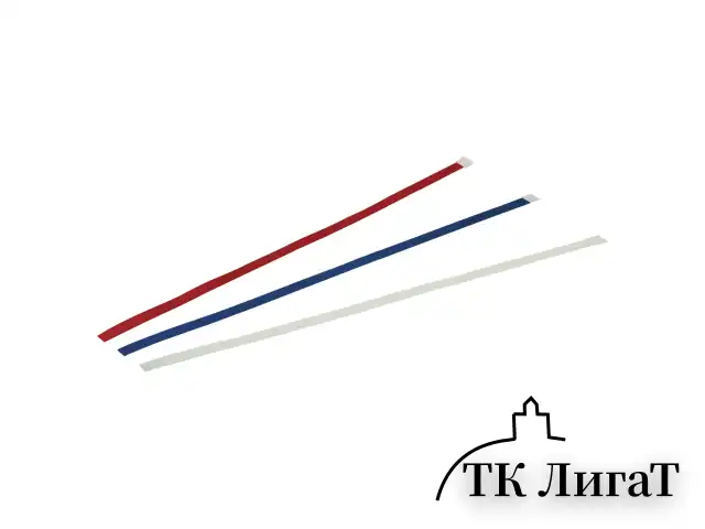 Закладки-ляссе "ТРИКОЛОР" для книг А4 (длина 38 см) ПИФАГОР, клейкий край, 3 ленты, 111647