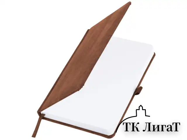 Ежедневник недатированный А5 (138x213 мм) BRAUBERG "Wood", кожзам, резинка, 136 л., коричневый, 111676