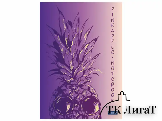Блокнот А5 145х210 мм, 50 л., склейка, обложка картон, в точечку, HATBER "Premium", "Pineapple", 50Б5лA9к