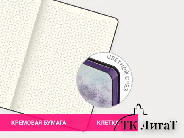 Блокнот А5 (143x210 мм), BRAUBERG VISTA "Violet", под кожу, гибкий, 80 л., 112074