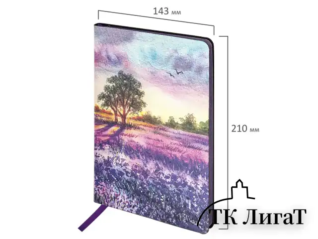 Блокнот А5 (143x210 мм), BRAUBERG VISTA "Violet", под кожу, гибкий, 80 л., 112074