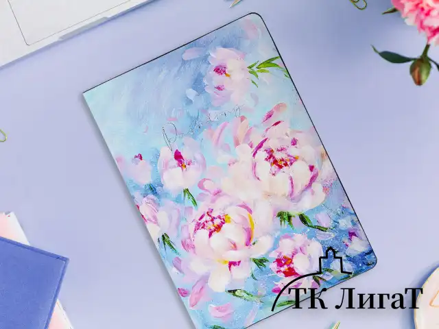 Блокнот А5 (143x210 мм), BRAUBERG VISTA "Pink flowers", под кожу, гибкий, срез фольга, 80 л., 112075