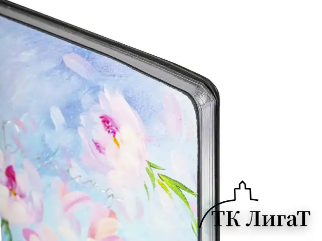 Блокнот А5 (143x210 мм), BRAUBERG VISTA "Pink flowers", под кожу, гибкий, срез фольга, 80 л., 112075