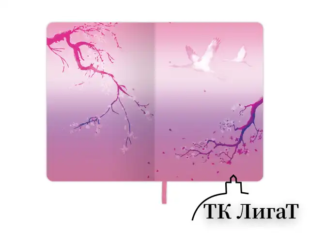 Блокнот А5 (143x210 мм), BRAUBERG VISTA "Sakura", под кожу, гибкий, 80 л., 112076