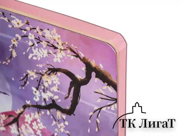 Блокнот А5 (143x210 мм), BRAUBERG VISTA "Sakura", под кожу, гибкий, 80 л., 112076