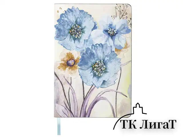 Блокнот А5 (143x210 мм), BRAUBERG VISTA "Delicate flowers", под кожу, гибкий, 80 л., 112077