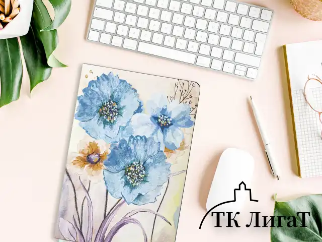 Блокнот А5 (143x210 мм), BRAUBERG VISTA "Delicate flowers", под кожу, гибкий, 80 л., 112077