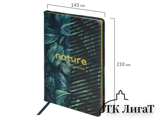 Блокнот А5 (143x210 мм), BRAUBERG VISTA "Nature", под кожу, твердый, срез фольга, 80 л., 112078