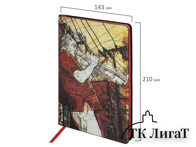 Блокнот А5 (143x210 мм), BRAUBERG VISTA "Jazz", под кожу, гибкий, 80 л., 112089