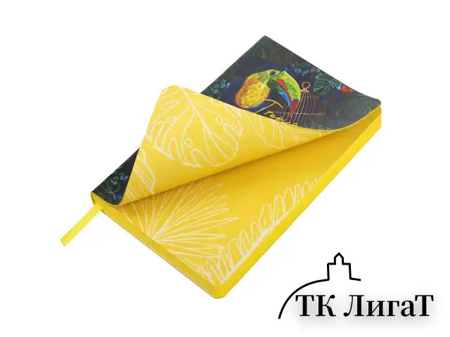 Ежедневник недатированный B6 (127х186 мм), BRAUBERG VISTA, под кожу, гибкий, 136 л., "Toucan tropics", 112114