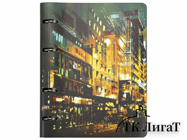 Тетрадь на кольцах А5 (180х220 мм), 80 листов, под кожу, клетка, BRAUBERG VISTA, "Avenue", 112137