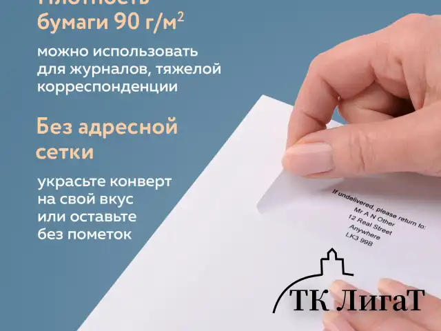 Конверты С4 (229х324 мм), клеевой слой, внутренняя запечатка, 90 г/м2, КОМПЛЕКТ 50 шт., BRAUBERG, 112176