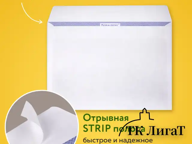 Конверты С5 (162х229 мм), отрывная лента, Куда-Кому, внутренняя запечатка, 80 г/м2, КОМПЛЕКТ 100 шт., BRAUBERG, 112188