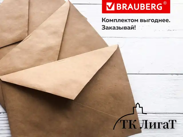 Конверты С5 (162х229 мм) КРАФТ, клей, 90 г/м2, КОМПЛЕКТ 50 шт., треугольный клапан, BRAUBERG, 112364