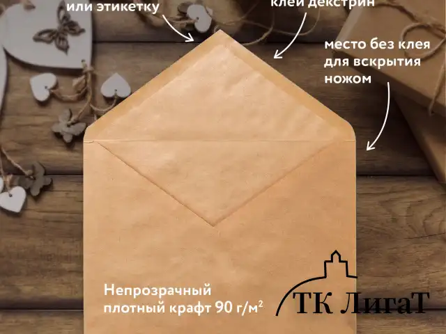 Конверты С5 (162х229 мм) КРАФТ, клей, 90 г/м2, КОМПЛЕКТ 50 шт., треугольный клапан, BRAUBERG, 112364