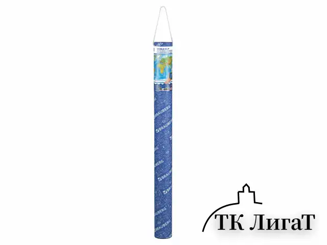 Карта мира физическая 120х78 см, 1:25М, с ламинацией, интерактивная, в тубусе, BRAUBERG, 112380