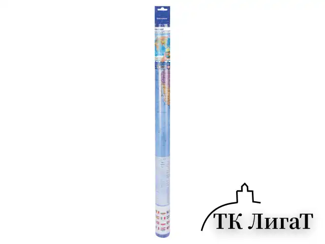 Карта мира политическая 199х134 см, 1:15,5М, с ламинацией, интерактивная, европодвес, BRAUBERG, 112387