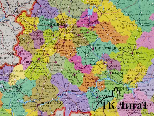 Карта России политико-административная 101х70 см, 1:8,5М, интерактивная, в тубусе, BRAUBERG, 112396