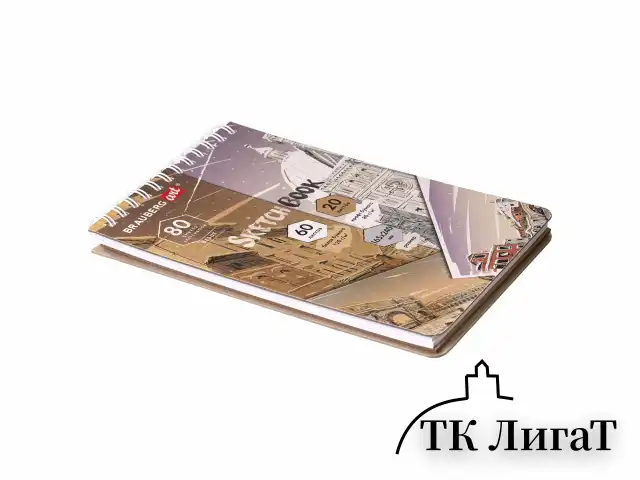 Скетчбук, белая бумага 120 г/м2 + крафт 80 г/м2 165х240 мм, 60 + 20 л., гребень, BRAUBERG ART DEBUT, 112982