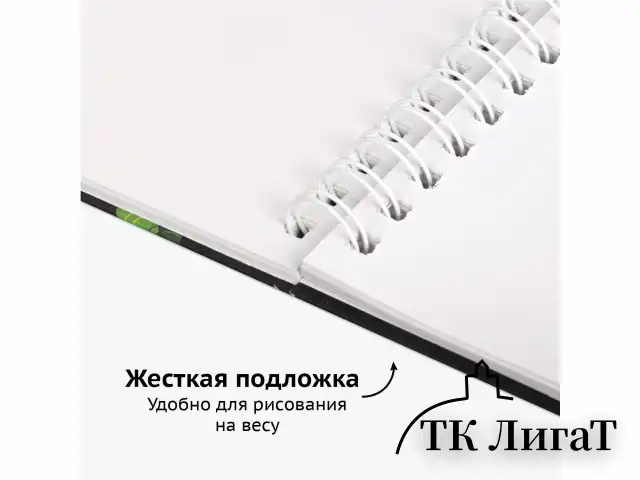 Скетчбук белая бумага 100 г/м2 195х195 мм, 80 л., гребень, твердая обложка, BRAUBERG ART DEBUT, 112986