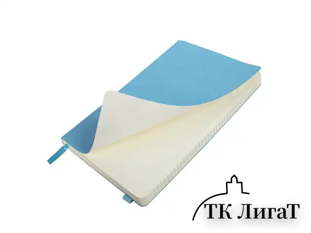 Блокнот А5 (130х210 мм), BRAUBERG ULTRA, под кожу, 80 г/м2, 96 л., клетка, голубой, 113011