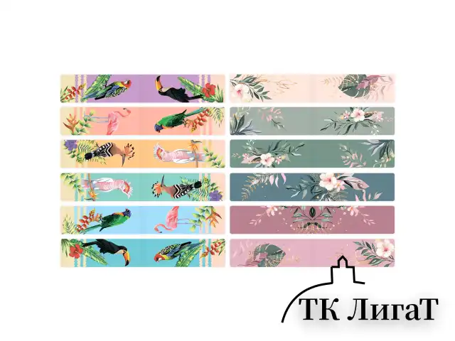 Закладки для книг МАГНИТНЫЕ, "TROPICS", набор 12 шт., 60x20 мм, BRAUBERG, 113172