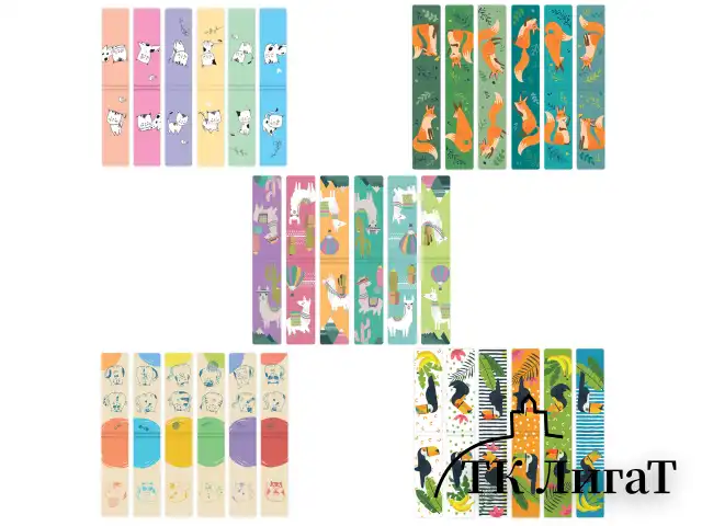 Закладки для книг МАГНИТНЫЕ, "ANIMALS", набор 30 шт., 60x20 мм, BRAUBERG, 113176