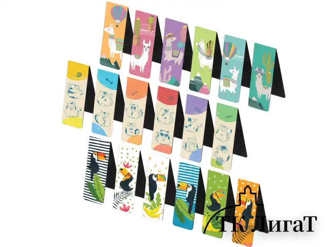 Закладки для книг МАГНИТНЫЕ, "ANIMALS", набор 30 шт., 60x20 мм, BRAUBERG, 113176