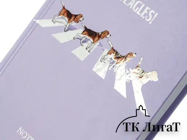 Блокнот А5 134х206 мм, 80 л., твердый, клетка, выборочный лак, STAFF, "Beagles", 114424