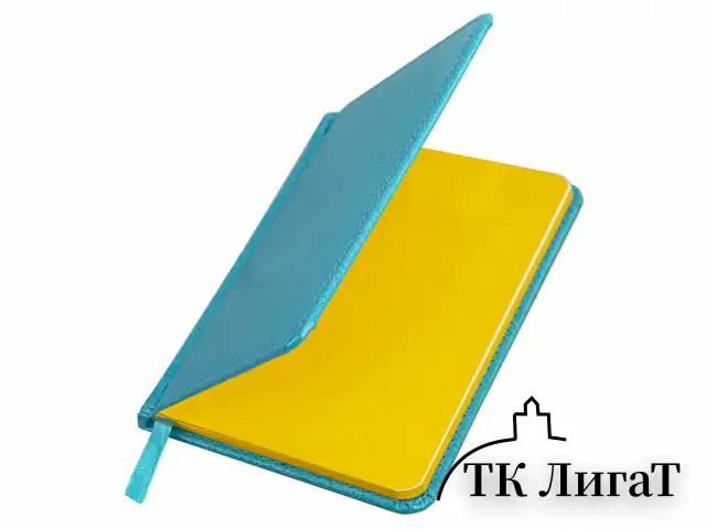 Еженедельник недатированный МАЛЫЙ ФОРМАТ 95х155 мм А6 BRAUBERG "Rainbow", под кожу, 64 л., бирюзовый, 114483