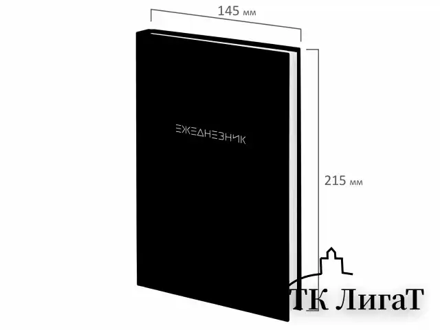 Ежедневник недатированный А5 145х215 мм, ламинированная обложка, 160 л., STAFF, "Black Style", 115561