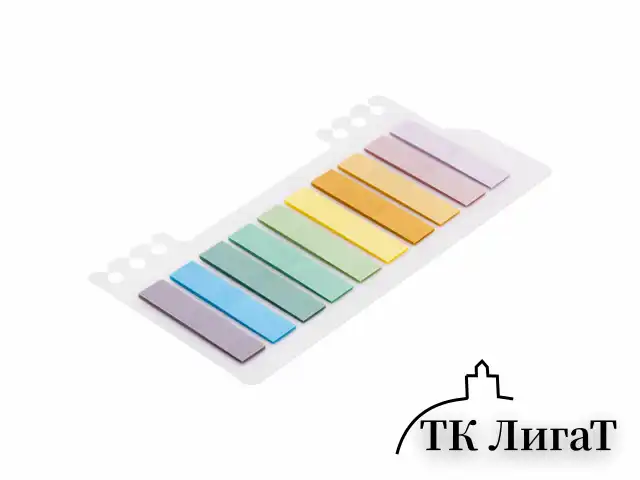 Закладки клейкие пастельные BRAUBERG PASTEL, пластиковые, 45х10 мм, 10 цветов х 20 листов, 115579