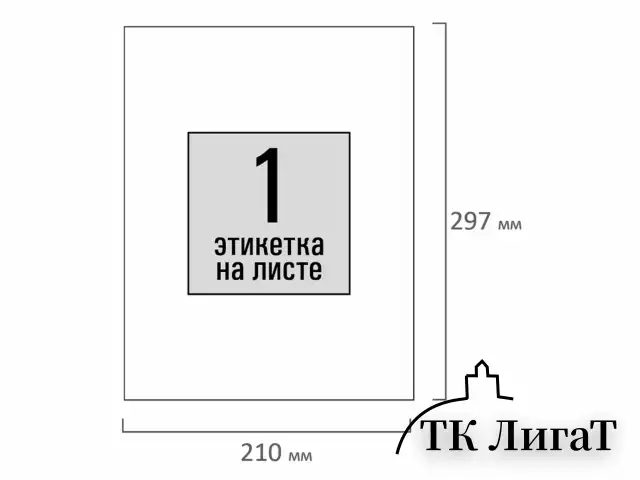 Этикетка самоклеящаяся 210х297 мм, 1 этикетка, белая, 80 г/м2, 50 листов, STAFF BASIC, 115642