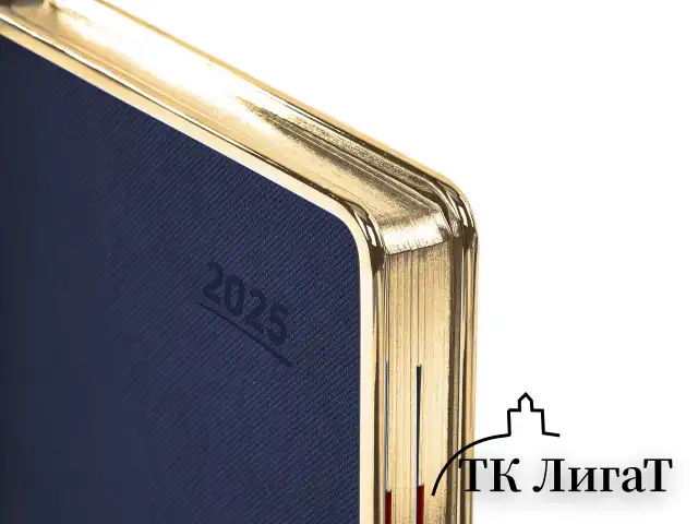 Ежедневник датированный 2025 А5 148х218 мм GALANT "Infinity Gold", под кожу, темно-синий, 115729