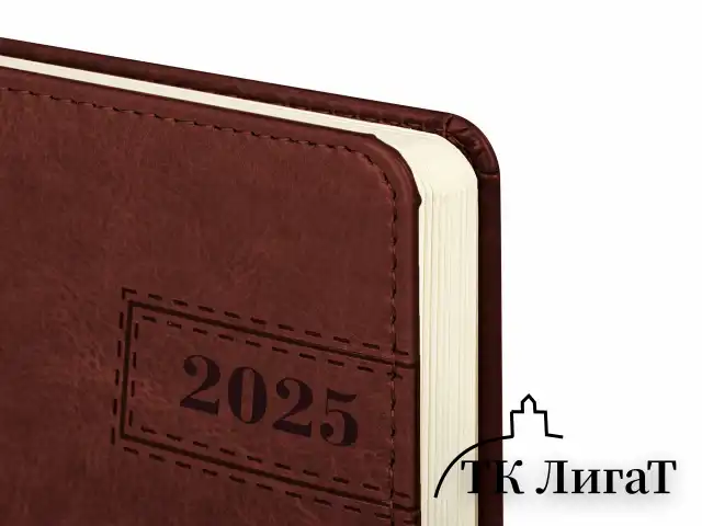Ежедневник датированный 2025, А5, 138x213 мм, BRAUBERG "Imperial", под кожу, коричневый, 115786