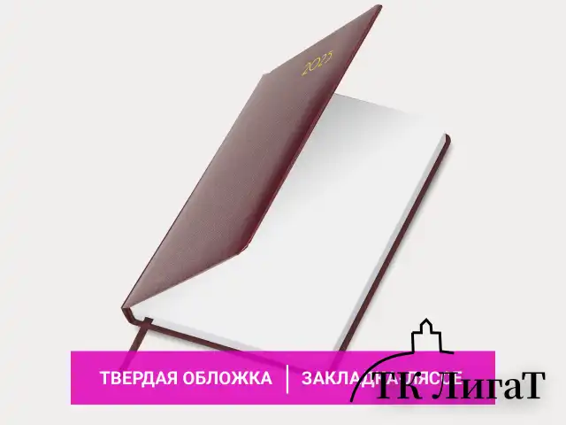 Ежедневник датированный 2025 А5 138x213 мм BRAUBERG "Select", балакрон, бордовый, 115810