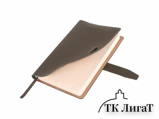 Ежедневник датированный 2025, А5, 143x218 мм, BRAUBERG "Journal", под кожу, застежка, органайзер, серый, 115881