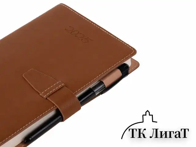 Ежедневник датированный 2025, А5, 143x218 мм, BRAUBERG "Journal", под кожу, застежка, органайзер, коричневый, 115883