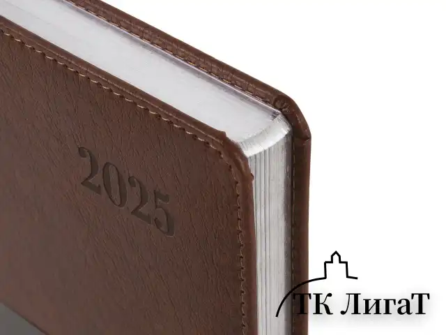 Ежедневник датированный 2025, А5, 138х213 мм, BRAUBERG "Impression", под кожу, коричневый, 115921