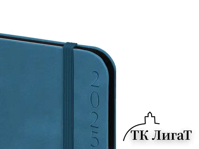 Ежедневник датированный 2025, А5, 151х213 мм, BRAUBERG "Note", под кожу, держатель для ручки, резинка-фиксатор, синий, 115931