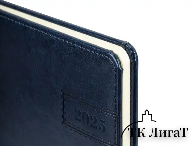 Еженедельник датированный 2025, А5, 145х215 мм, BRAUBERG "Imperial", под кожу, синий, 115964