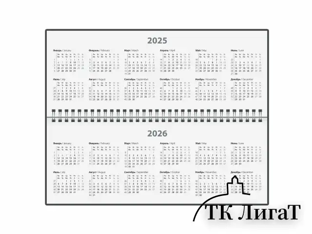 Планинг датированный 2025 285х112мм, STAFF, гребень, картонная обложка, 64л, Дизайн 3, 116051