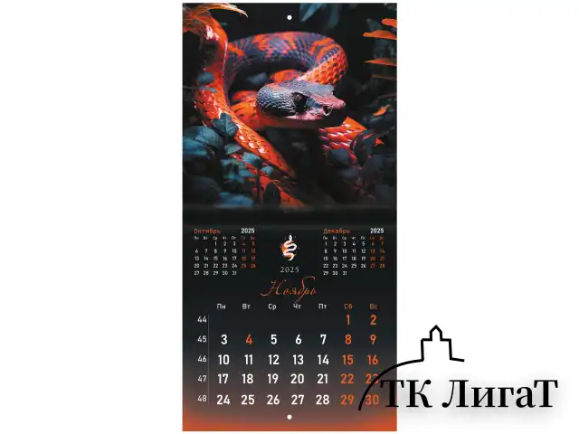 Календарь настенный перекидной на 2025 г., BRAUBERG, 12 листов, 22,5х22,5 см, МИНИ, "Символ года", 116183