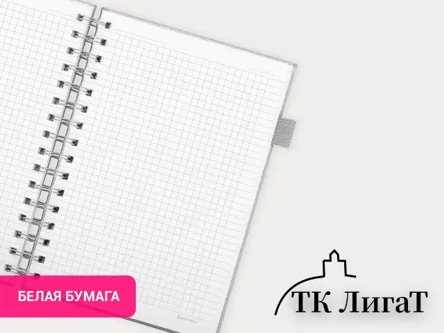 Бизнес-тетрадь на гребне А5 148х216 мм, BRAUBERG "Calipso" под кожу, резинка, клетка, 80 л., серая, 116253