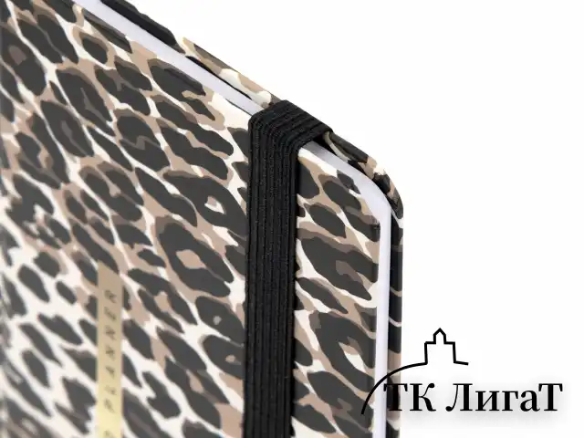 Еженедельник недатированный с резинкой 171х93 мм, BRAUBERG, твердый, 64 л., "Leopard print", 116312