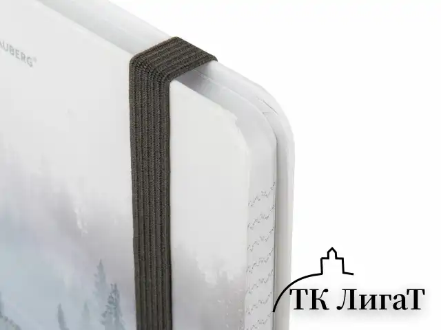 Блокнот с резинкой в клетку 96 л., А5 145х203 мм, твердая обложка, BRAUBERG, "Туман", 116315