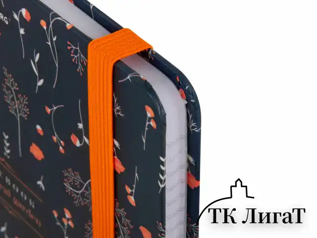 Блокнот с резинкой в клетку 96 л., А5 145х203 мм, твердая обложка, BRAUBERG, "Flowers", 116317