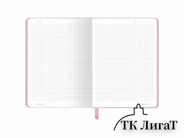 Блокнот с резинкой в клетку 96 л., А5 145х203 мм, твердая обложка, BRAUBERG, "Minimal", розовый, 116319