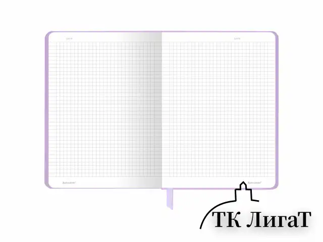 Блокнот с резинкой в клетку 96 л., А5 145х203 мм, твердая обложка, BRAUBERG, "Minimal", сиреневый, 116322