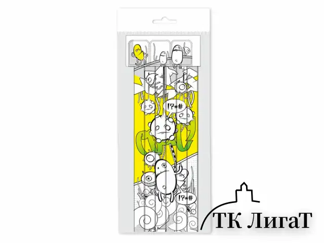Закладки для книг с принтами САМОКЛЕЯЩИЕСЯ, КОМПЛЕКТ 6 шт., рисунки ассорти, 2921.АС/6